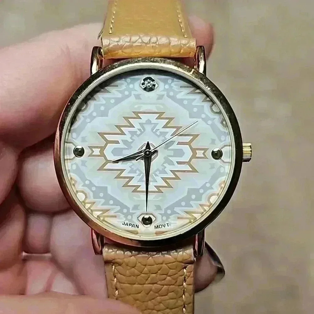 Geneva Tan and Pastel Desert Colors Southwest Pattern Watch in Neutrals